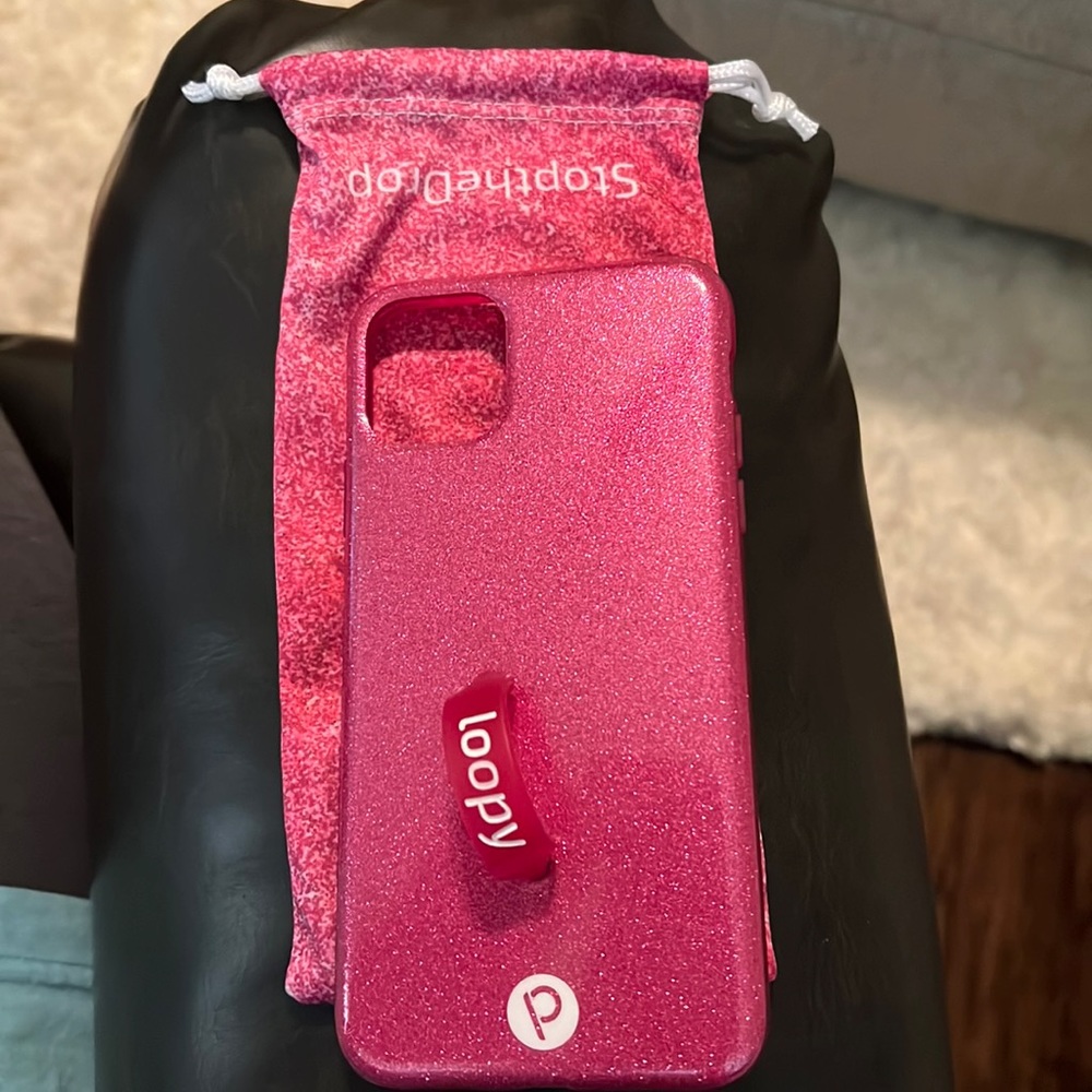 iPhone 11 Pro Max pink sparkly loopy case
